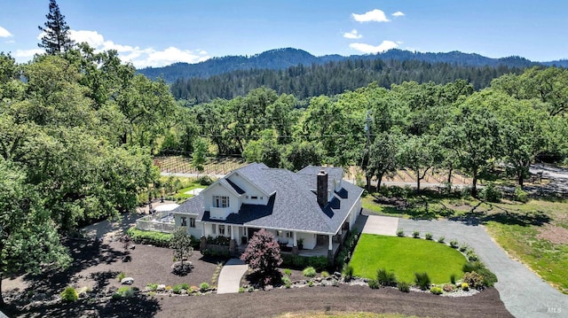 1071 Bale Ln, Calistoga, CA 94515 - bird's eye view with a forest view and a mountain view