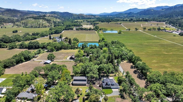 1071 Bale Ln, Calistoga, CA 94515 - aerial view with a mountain view and a rural view