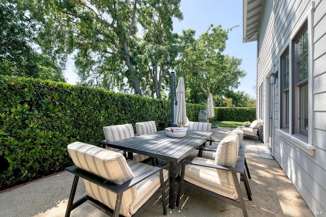 view of patio / terrace featuring outdoor dining space