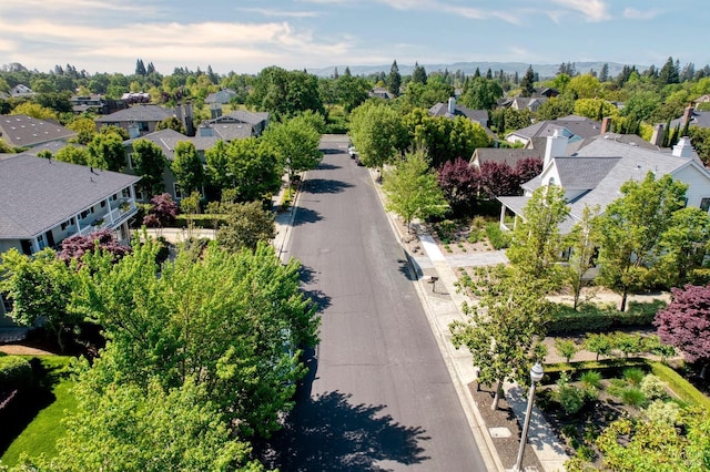 aerial view with a residential view
