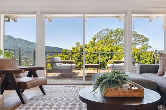 271 Via La Paz Rd, Greenbrae, CA 94904 - sunroom with a mountain view and wood finished floors
