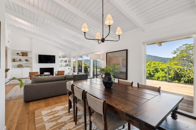 271 Via La Paz Rd, Greenbrae, CA 94904 - dining room featuring a wealth of natural light, built in features, lofted ceiling with beams, and light wood-type flooring