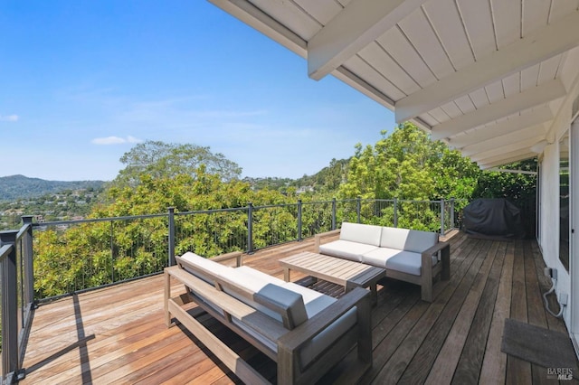 271 Via La Paz Rd, Greenbrae, CA 94904 - wooden deck with an outdoor hangout area and a grill