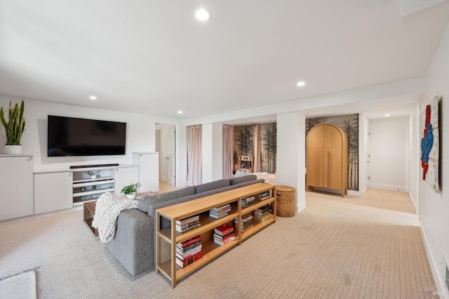 271 Via La Paz Rd, Greenbrae, CA 94904 - living area featuring carpet flooring, visible vents, and recessed lighting