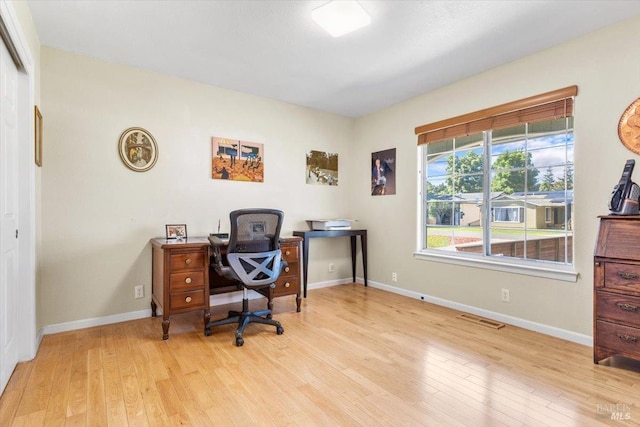 19475 Old Creek Rd, Hidden Valley Lake, CA 95467 - office area featuring light wood-style flooring and baseboards