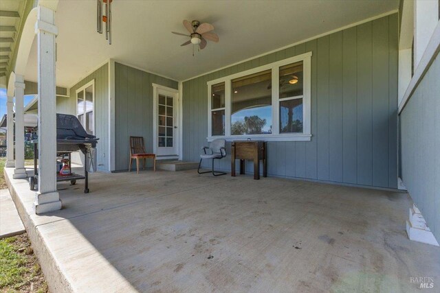 19475 Old Creek Rd, Hidden Valley Lake, CA 95467 - view of patio / terrace featuring ceiling fan
