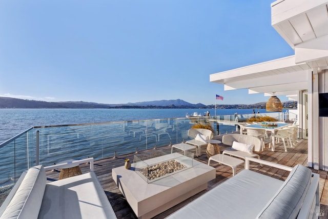 27 W Shore Rd, Belvedere, CA 94920 - balcony featuring an outdoor fire pit