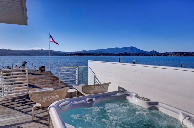 27 W Shore Rd, Belvedere, CA 94920 - dock with a water and mountain view and a hot tub
