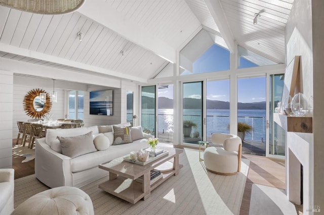 27 W Shore Rd, Belvedere, CA 94920 - living room with healthy amount of natural light and a water and mountain view