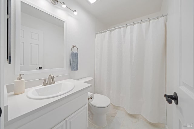 624 N Regatta Dr, Vallejo, CA 94591 - bathroom featuring vanity, marble look tiles, and a shower with shower curtain