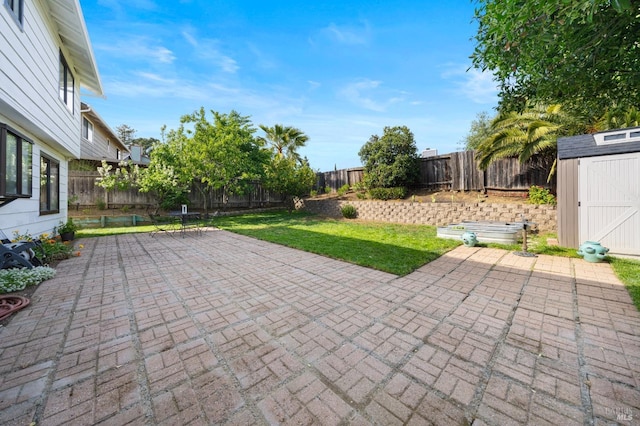 624 N Regatta Dr, Vallejo, CA 94591 - view of patio with a storage shed, an outdoor structure, and a fenced backyard