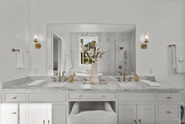 2509 Madrona Ave, Saint Helena, CA 94574 - full bath with a stall shower, double vanity, and a sink