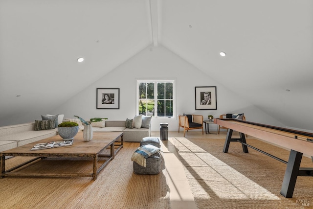 2509 Madrona Ave, Saint Helena, CA 94574 - playroom with lofted ceiling with beams