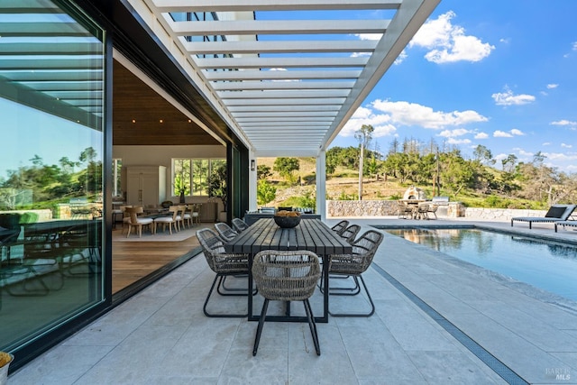 2509 Madrona Ave, Saint Helena, CA 94574 - view of patio with a pergola, outdoor dining area, and an outdoor pool