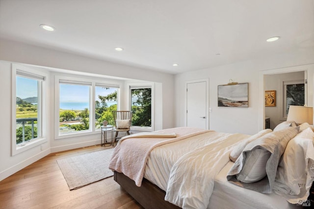 46 Lower N Ter, Tiburon, CA 94920 - bedroom featuring baseboards, light wood-style floors, and recessed lighting