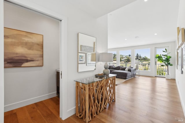 46 Lower N Ter, Tiburon, CA 94920 - hall featuring baseboards, recessed lighting, and wood finished floors