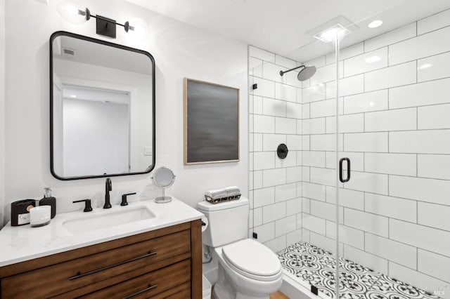 46 Lower N Ter, Tiburon, CA 94920 - full bathroom with vanity, toilet, visible vents, and a shower stall