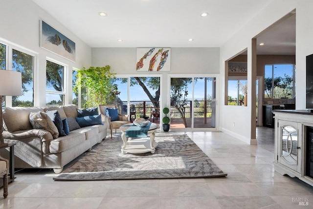 3580 Star Ridge Rd, Hayward, CA 94542 - tiled living area with baseboards and recessed lighting