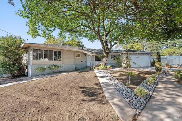 3580 Star Ridge Rd, Hayward, CA 94542 - ranch-style home with driveway, brick siding, an attached garage, and fence