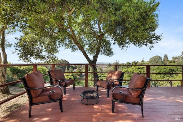 3580 Star Ridge Rd, Hayward, CA 94542 - wooden deck featuring a fire pit