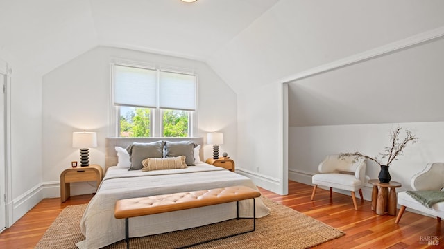 643 3rd St, Napa, CA 94559 - bedroom featuring lofted ceiling, baseboards, and light wood-type flooring