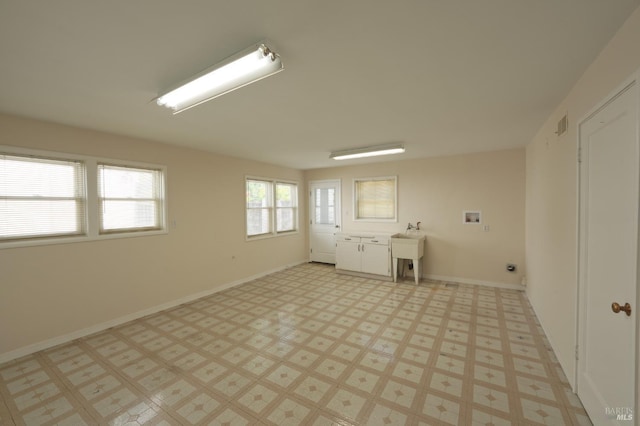 504 C St, San Rafael, CA 94901 - laundry room with light floors, baseboards, hookup for a washing machine, visible vents, and laundry area