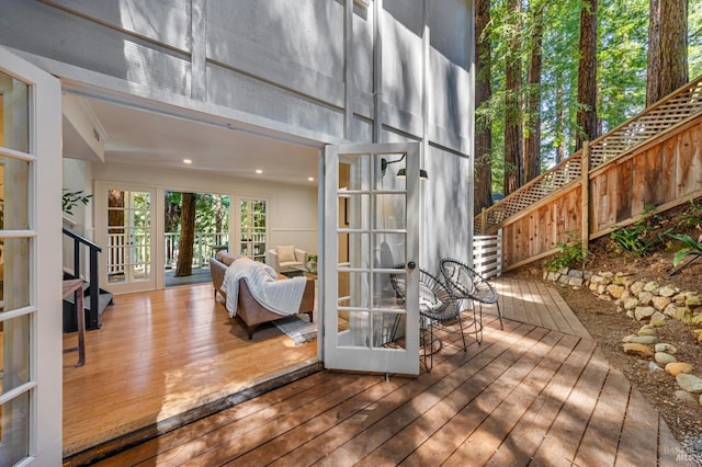 wooden deck with fence