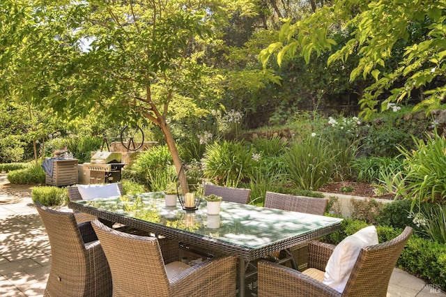 1450 Diamond Mountain Rd, Calistoga, CA 94515 - view of patio / terrace with exterior kitchen, a grill, and outdoor dining space
