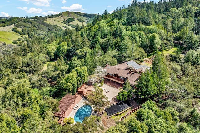 40 Los Pinos, Nicasio, CA 94946 - drone / aerial view featuring a wooded view