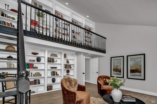 40 Los Pinos, Nicasio, CA 94946 - interior space featuring baseboards, a towering ceiling, and wood finished floors