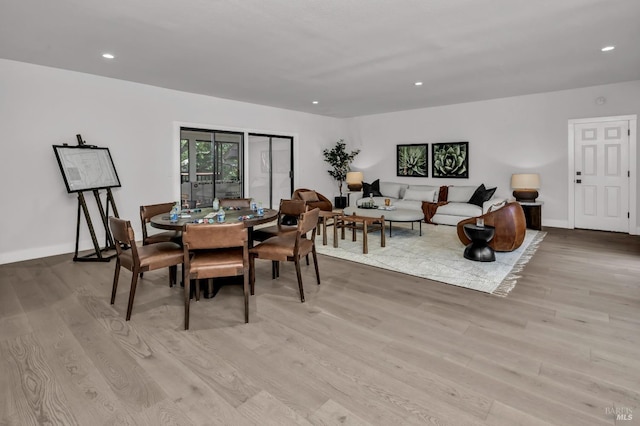 40 Los Pinos, Nicasio, CA 94946 - dining room featuring light wood-style flooring, baseboards, and recessed lighting