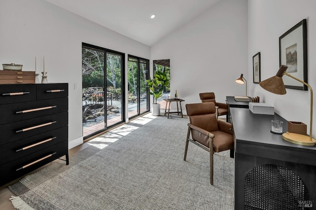 40 Los Pinos, Nicasio, CA 94946 - office featuring recessed lighting and high vaulted ceiling