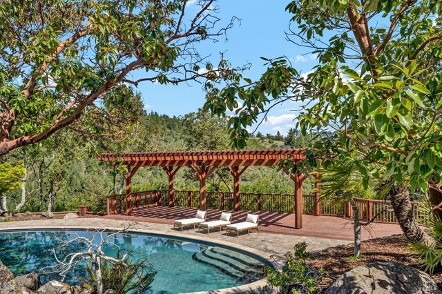 40 Los Pinos, Nicasio, CA 94946 - pool with a wooden deck