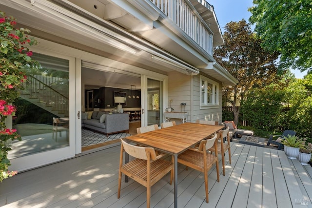 11 Heather Way, Larkspur, CA 94939 - wooden terrace featuring outdoor dining space