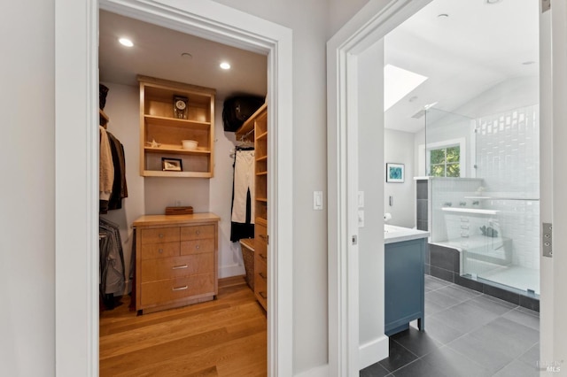 11 Heather Way, Larkspur, CA 94939 - walk in closet with a skylight and vaulted ceiling