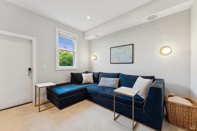 11 Heather Way, Larkspur, CA 94939 - living room with light carpet and baseboards
