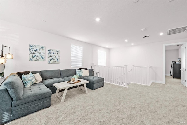 1532 Base Ct, Dixon, CA 95620 - living room with recessed lighting, light carpet, and visible vents