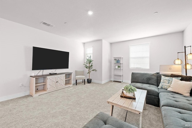 1532 Base Ct, Dixon, CA 95620 - living room with carpet flooring, plenty of natural light, visible vents, and baseboards
