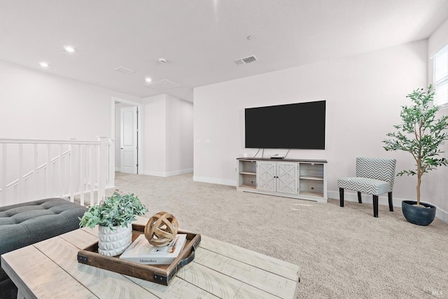 1532 Base Ct, Dixon, CA 95620 - living room featuring baseboards, recessed lighting, visible vents, and carpet