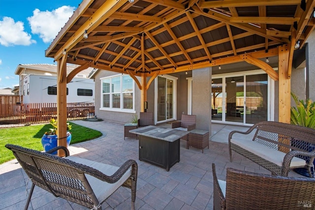 1532 Base Ct, Dixon, CA 95620 - view of patio featuring a gazebo, fence, and an outdoor living space