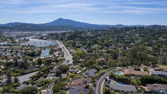 15 Junipero Serra Ave, San Rafael, CA 94901 - aerial view of residential area featuring a mountain backdrop