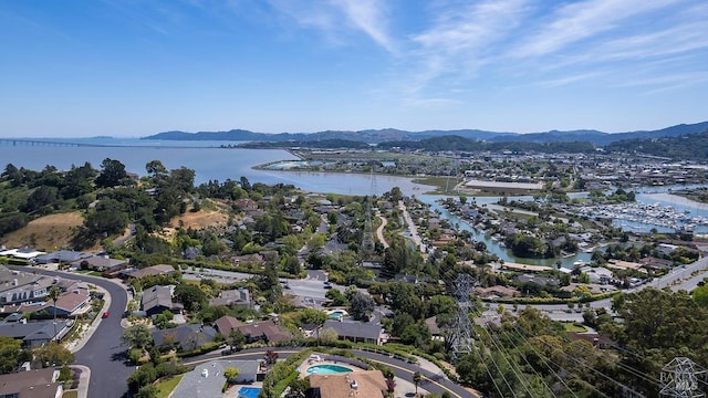 15 Junipero Serra Ave, San Rafael, CA 94901 - aerial view of property and surrounding area with a water and mountain view and nearby suburban area