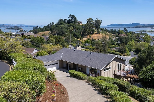 15 Junipero Serra Ave, San Rafael, CA 94901 - view from above of property featuring a water and mountain view