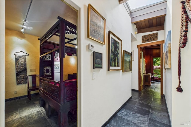 2300 S St, Eureka, CA 95501 - hallway with dark stone finish flooring and baseboards