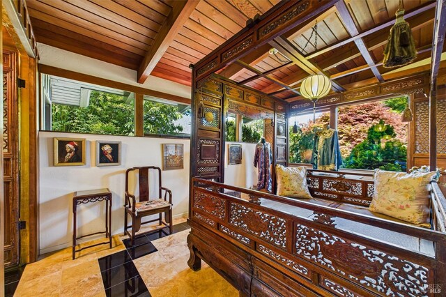 2300 S St, Eureka, CA 95501 - sunroom with beam ceiling