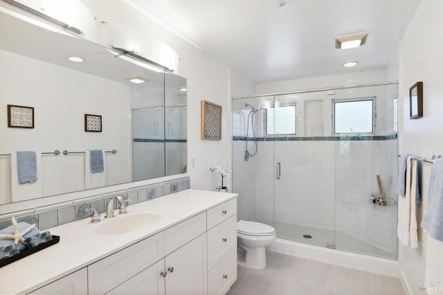 26 Venus Ct, Tiburon, CA 94920 - bathroom featuring a stall shower, vanity, and toilet