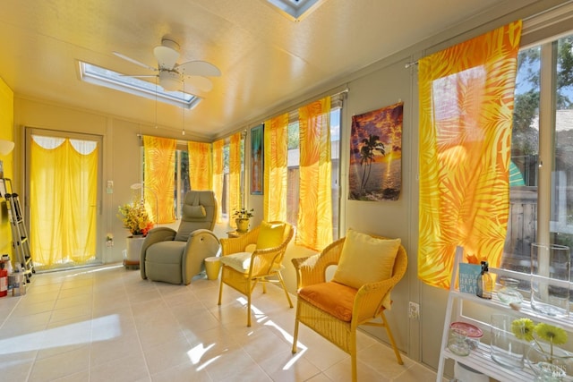 408 White Oak Dr, Santa Rosa, CA 95409 - sunroom with a skylight and tile patterned flooring