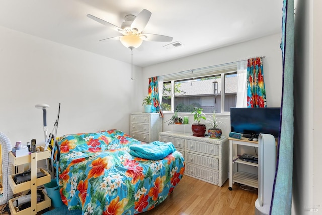 408 White Oak Dr, Santa Rosa, CA 95409 - bedroom featuring light wood-type flooring and a ceiling fan