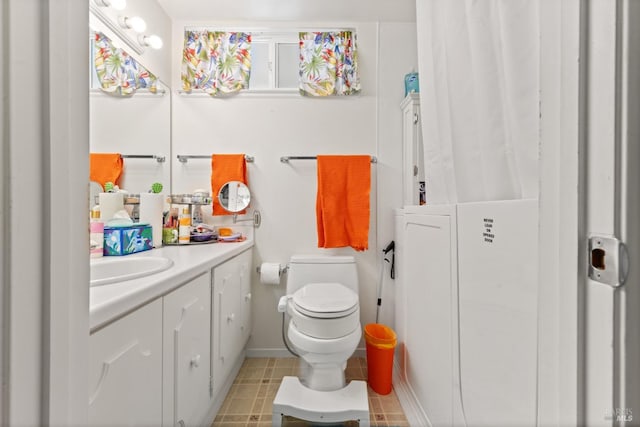 408 White Oak Dr, Santa Rosa, CA 95409 - bathroom featuring vanity, toilet, and baseboards