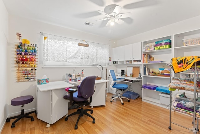 408 White Oak Dr, Santa Rosa, CA 95409 - home office with ceiling fan and light wood-style flooring